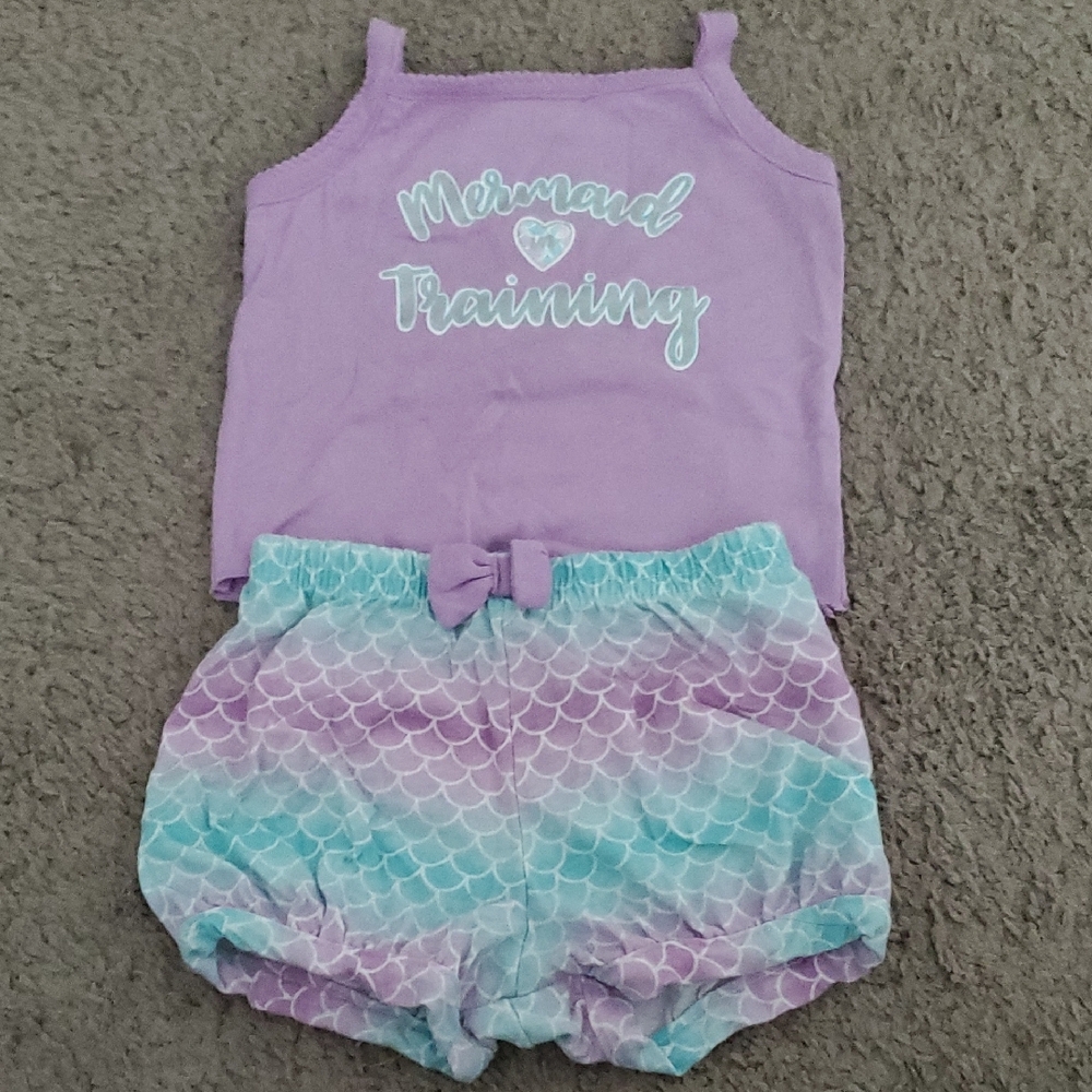 Mermaid Training Purple Tank and Shorts Set
